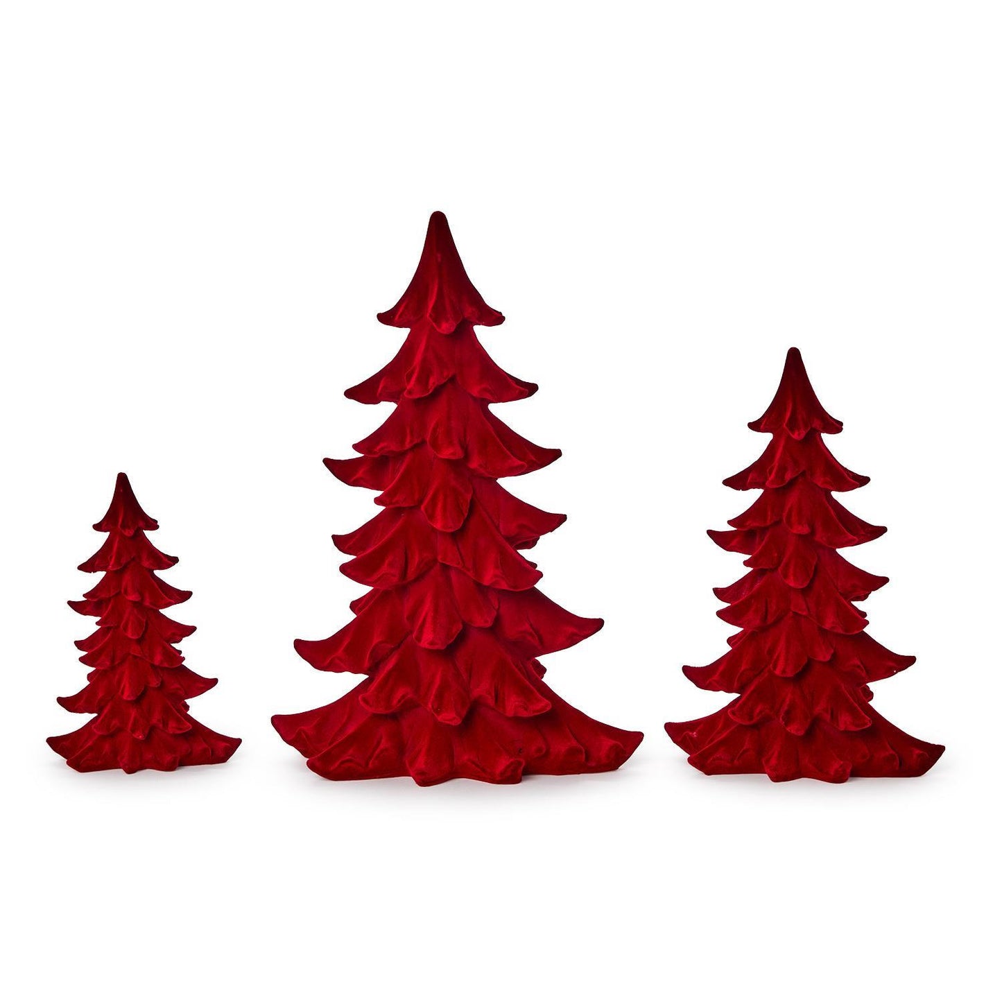 Flocked Tree Set of 3