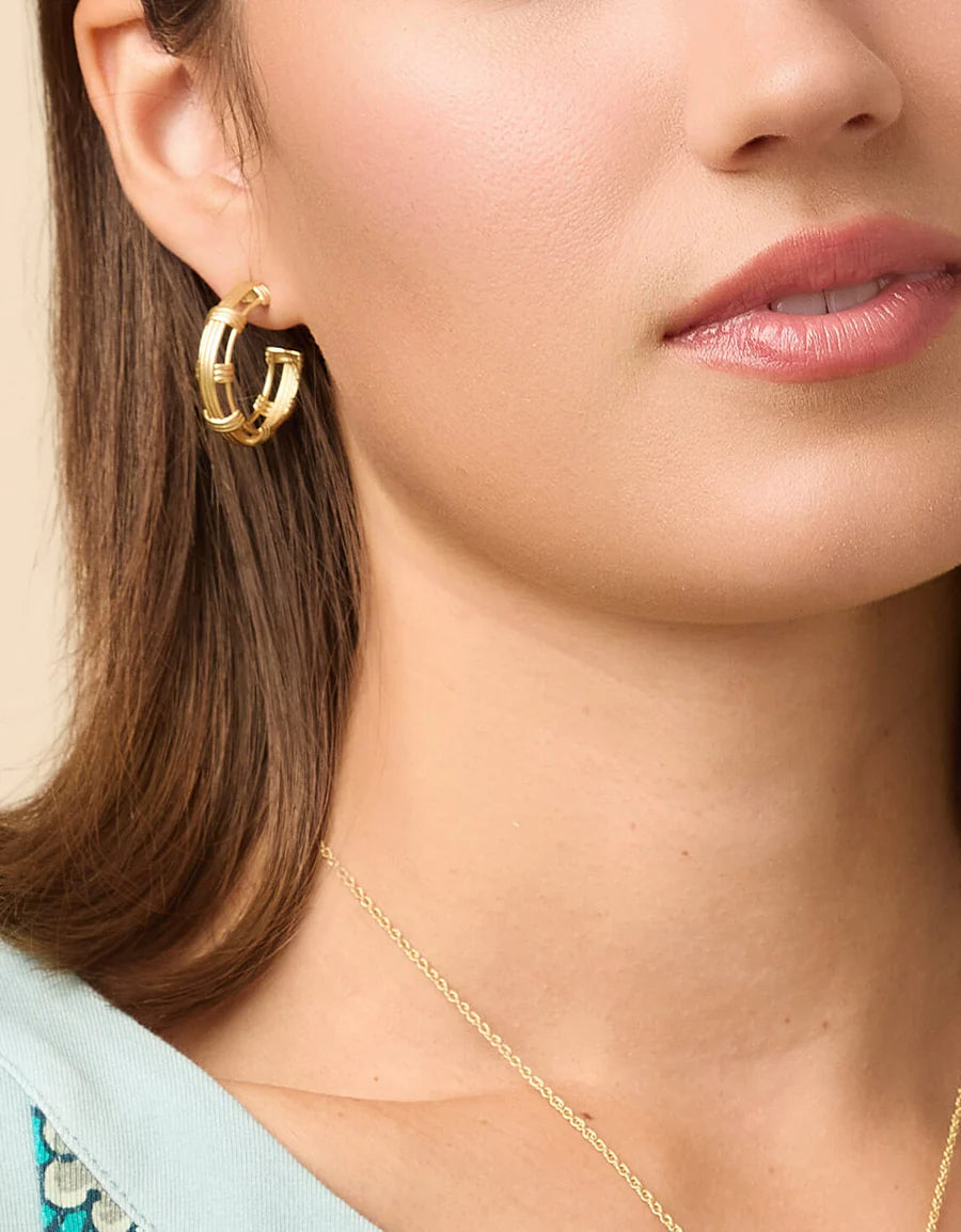 Basket Weave Hoop Earrings