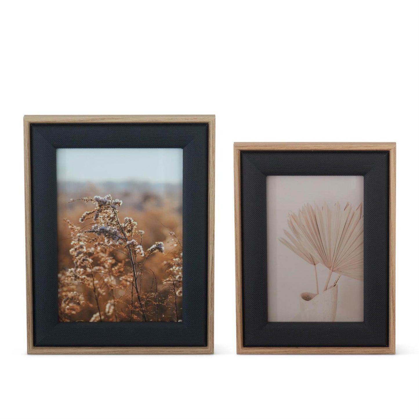 Black Linen and Wood Frame