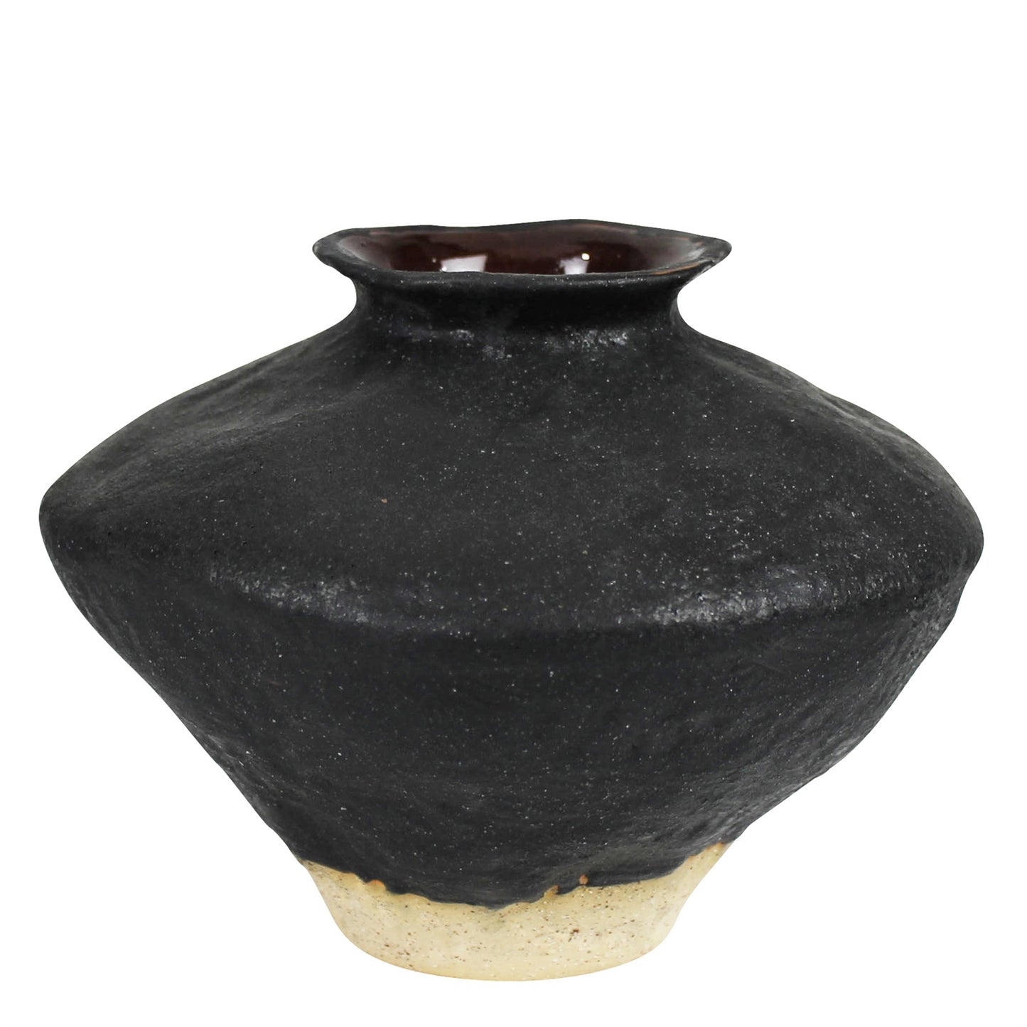 Ceramic Vase w/ Natural Base