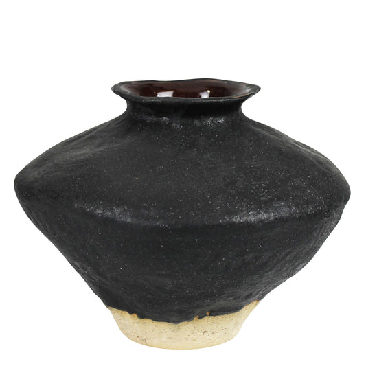 Ceramic Vase w/ Natural Base