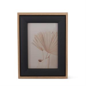 Black Linen and Wood Frame