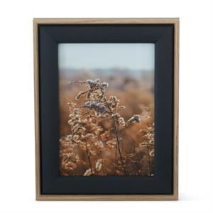 Black Linen and Wood Frame