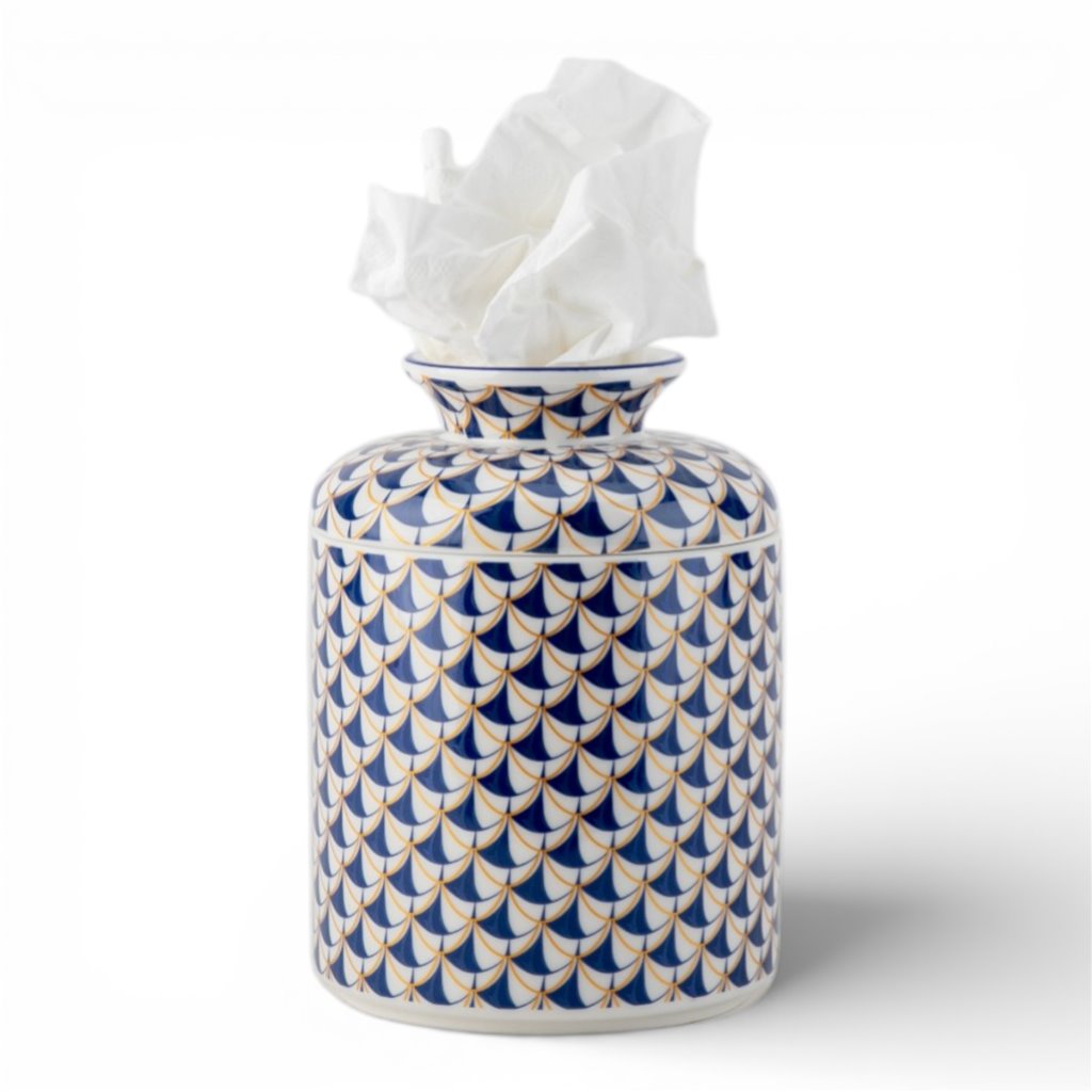 Blue Fishnet Tissue Box