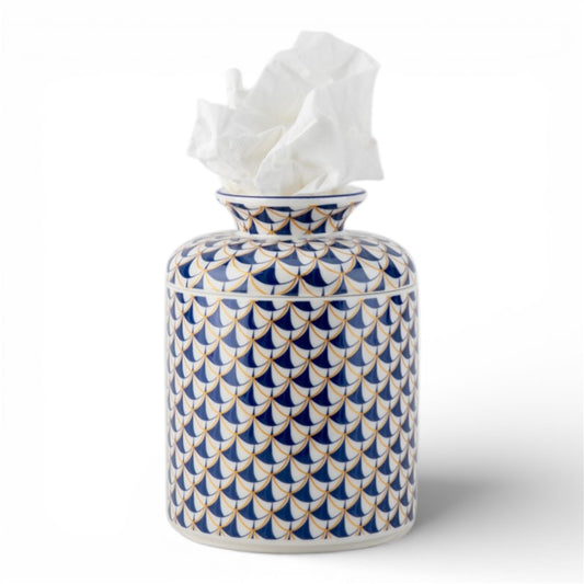 Blue Fishnet Tissue Box