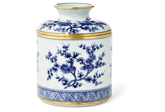 Blue & White Blossom Tissue Box