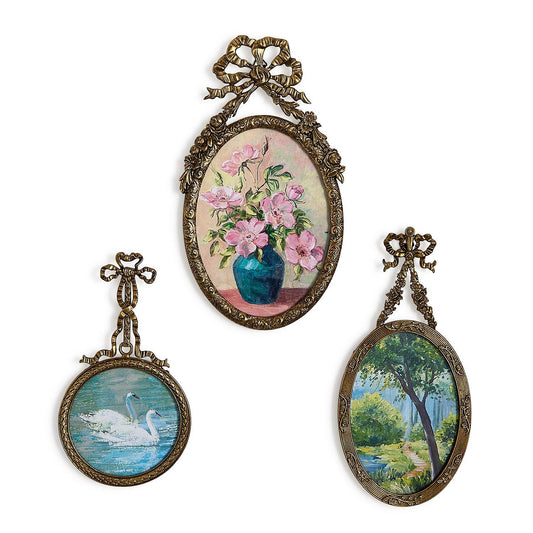 Heirloom Antique Bow and Flower Hanging Frames