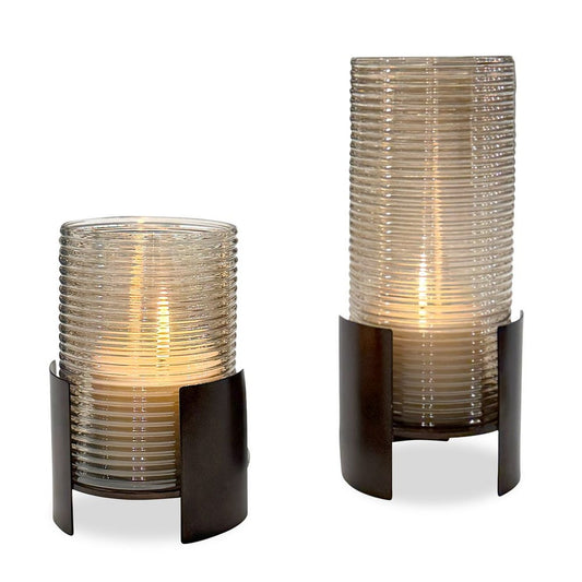 Fluted Fire Candleholder Set of 2