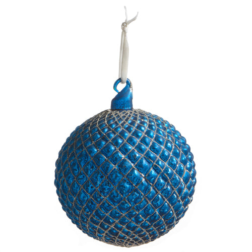 Quilted Cobalt Blue Ornament