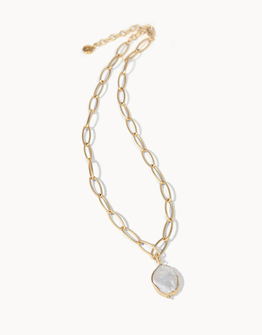 Coin Pearl Chunky Necklace