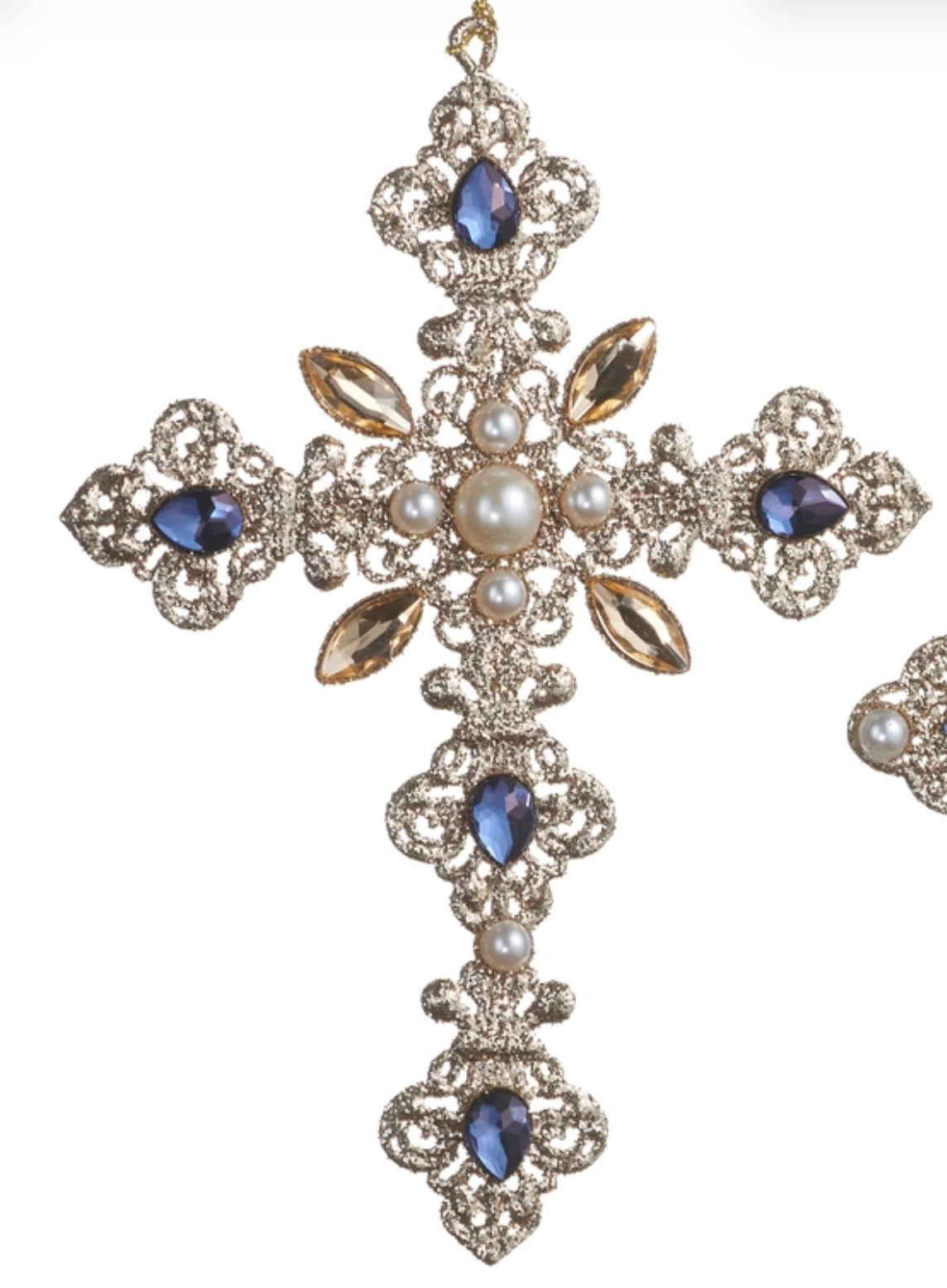 Grey/Silver Cross Ornament