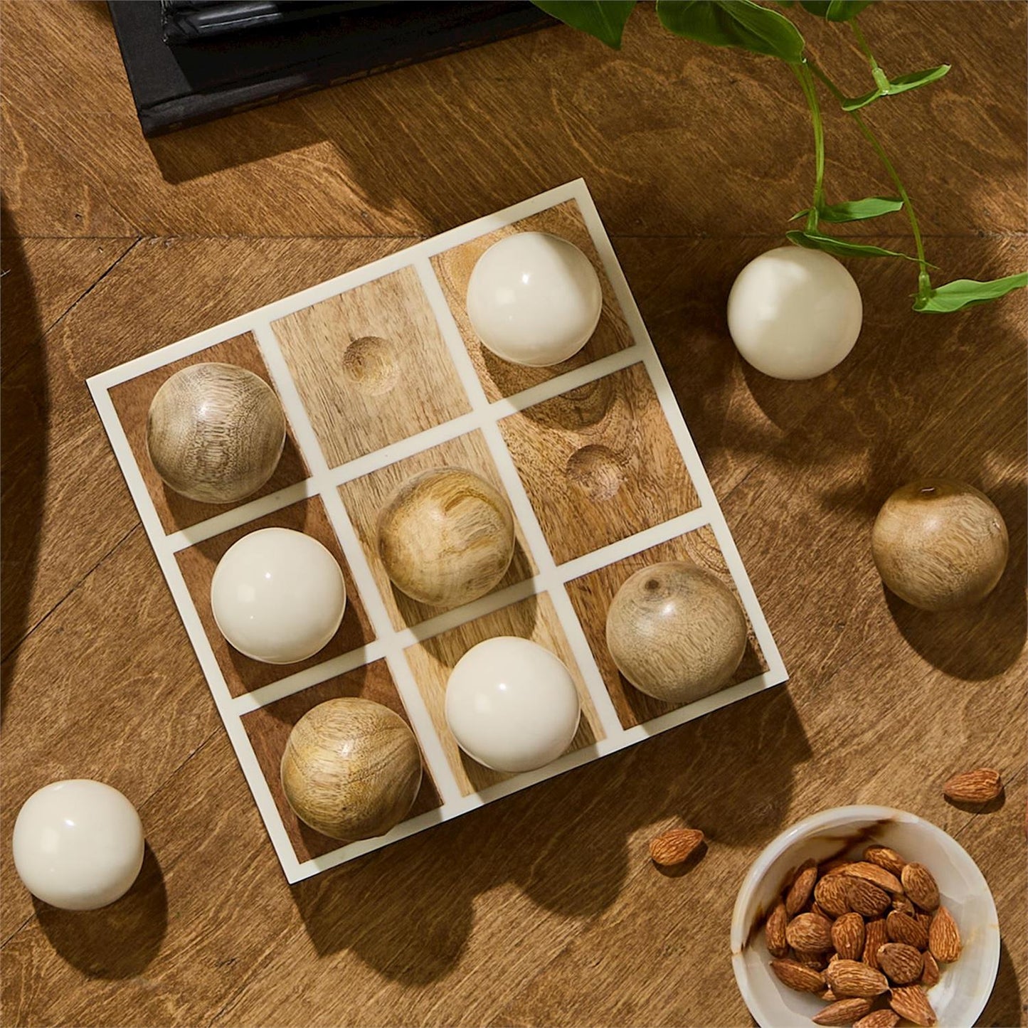 Handcrafted Tic-Tac-Toe Game with Mango Wood