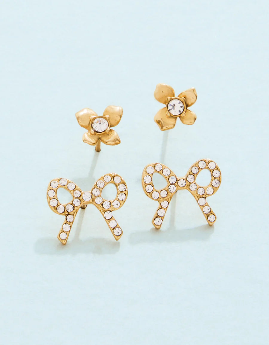 Sweet Bow Stud Earrings Set
