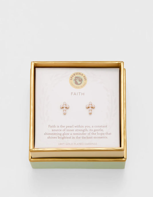 Faith/Pearl Cross Necklace