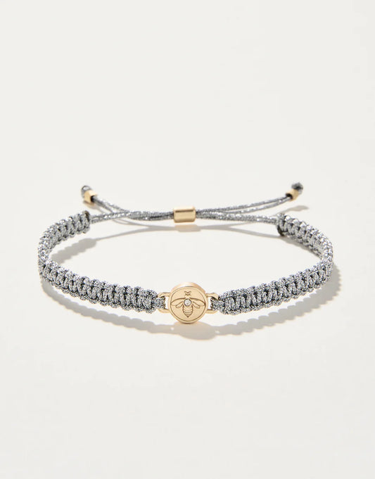 Friendship Bracelet Metallic Silver Bee