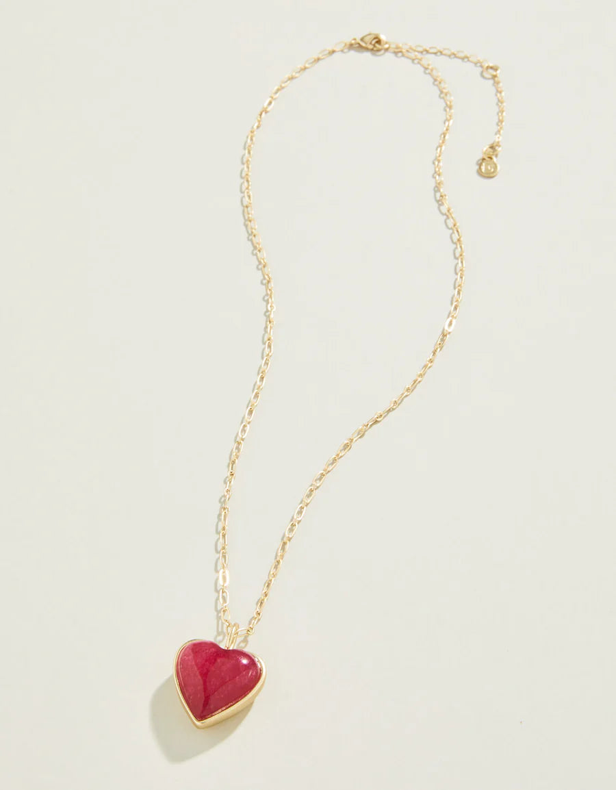Full Pink Heart Necklace