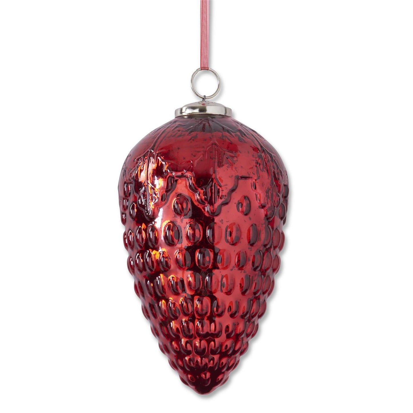 Red Mercury Glass Pinecone
