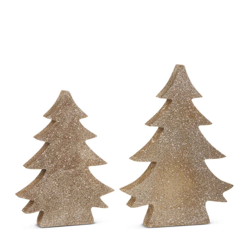 Gold Glitter Tree Set of 2