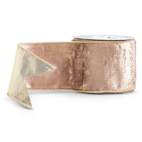 Gold and Rose Velvet Ribbon