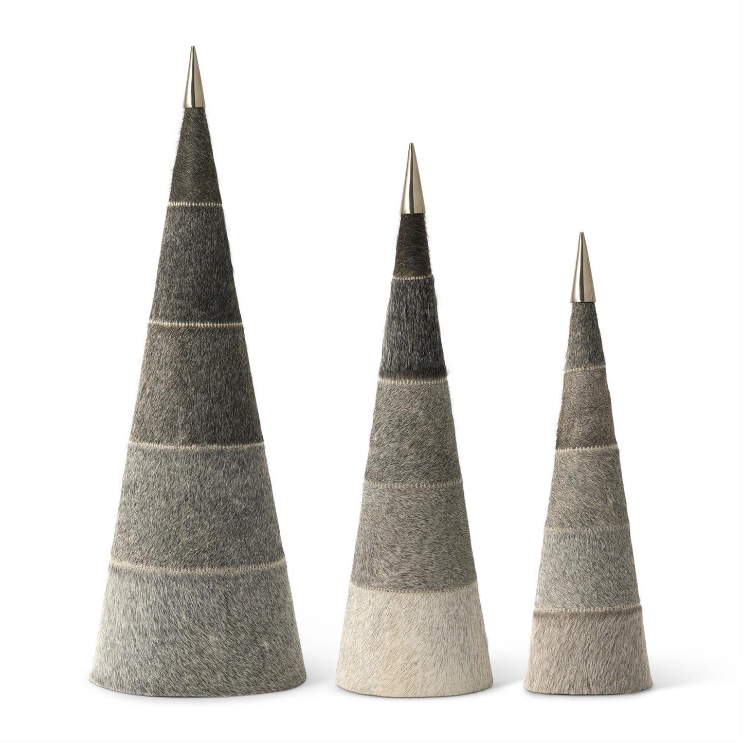 Nesting Cone Gray Hide Tree Set of 3