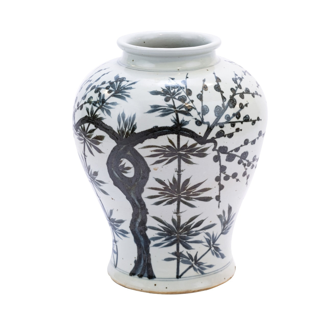 Indigo Twisted Plum Bamboo Jar