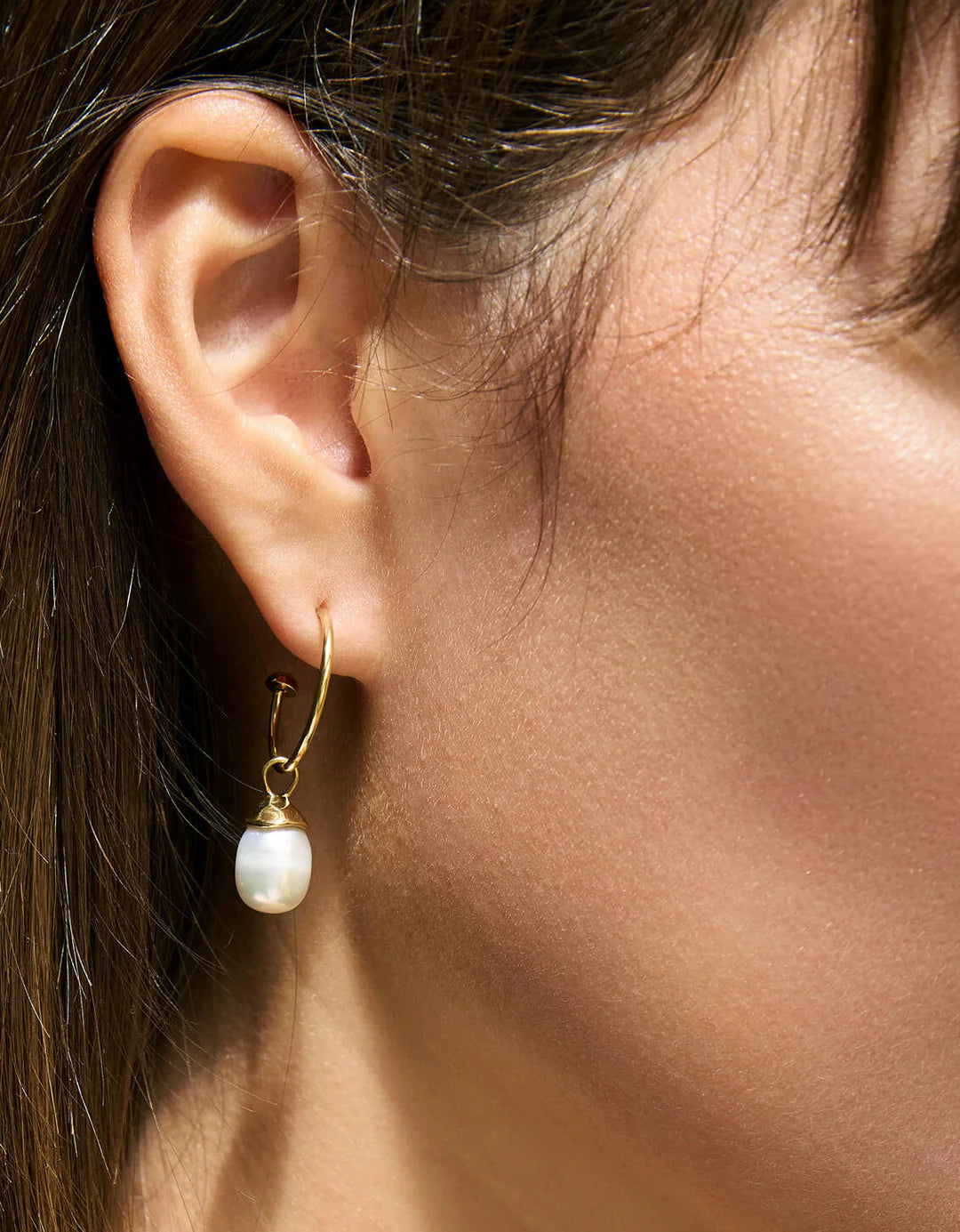 Bluffton Pearl Convertible Hoop Earrings, Pearl