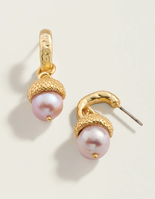 Pearl Acorn Earrings