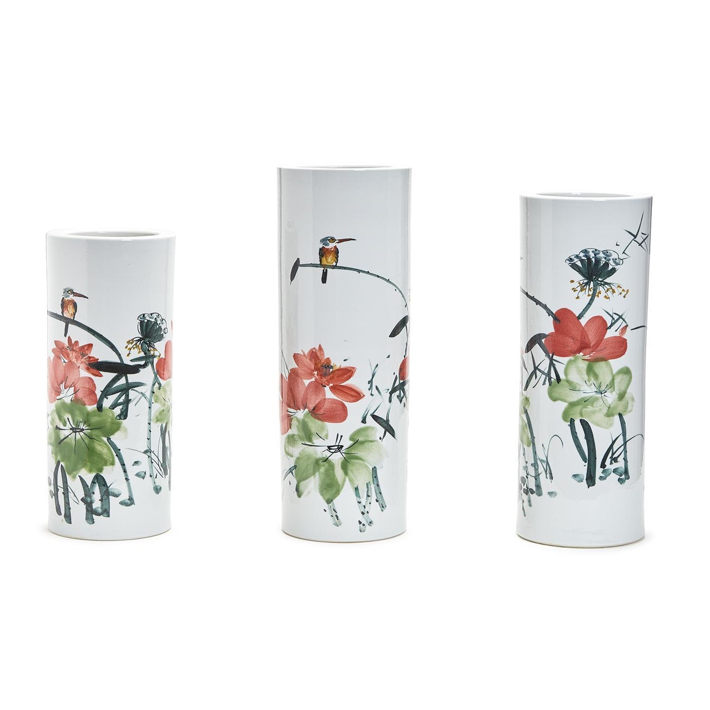 Japanese Flower Blossoms Tall Vase Collection