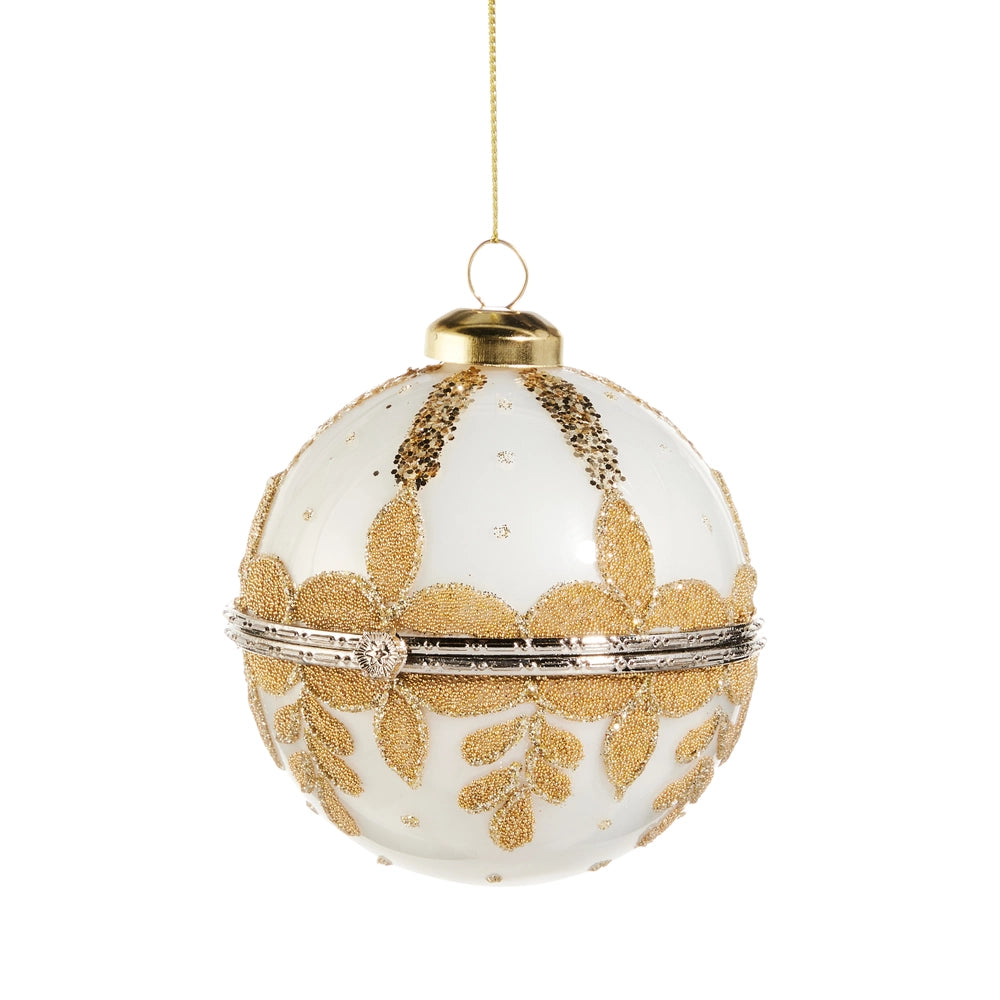 White Round Jewelry Box Ornament