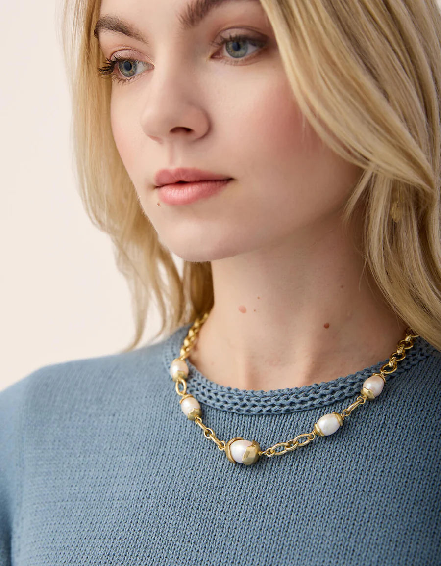 Karina Pearl Chain Necklace