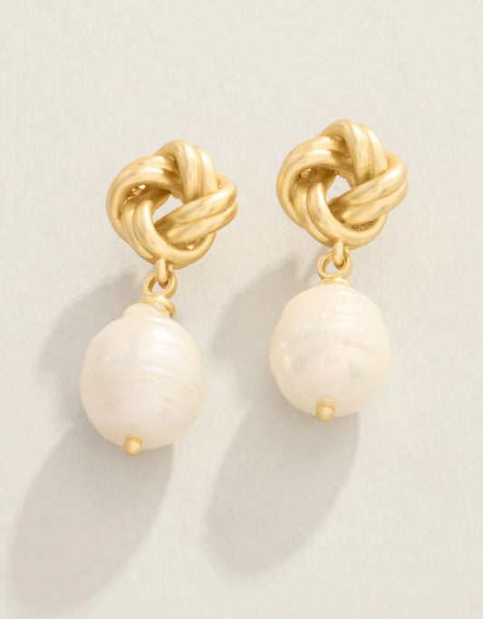 Knotted Pearl Earrings