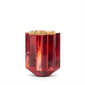 Speckled Red Mercury Glass Star Hurricane Collection