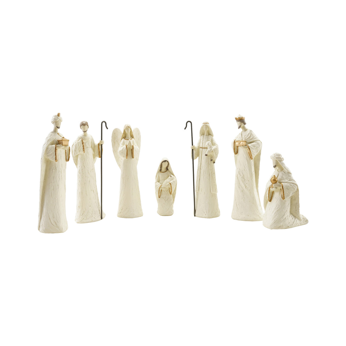 Nativity Set of 7 Brown and Gold