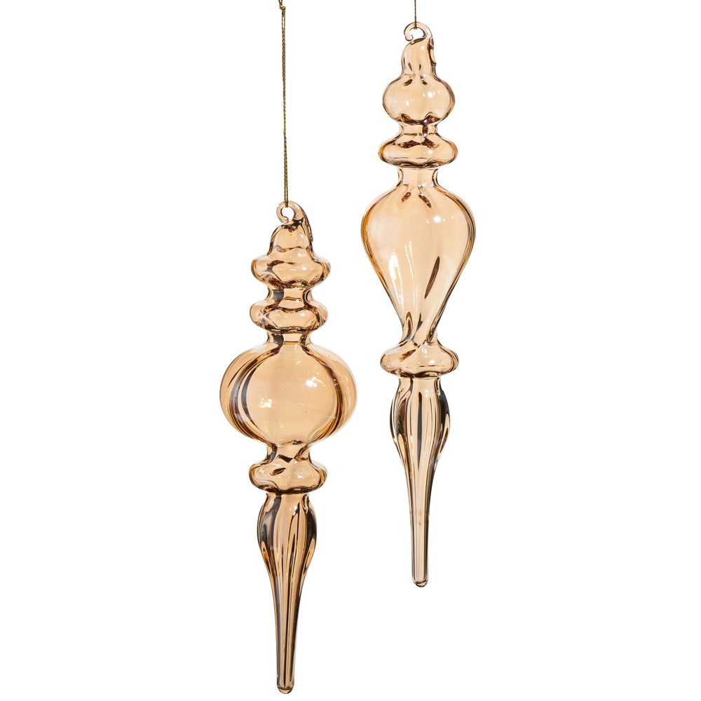 Brown Glass Finial Ornament Collection