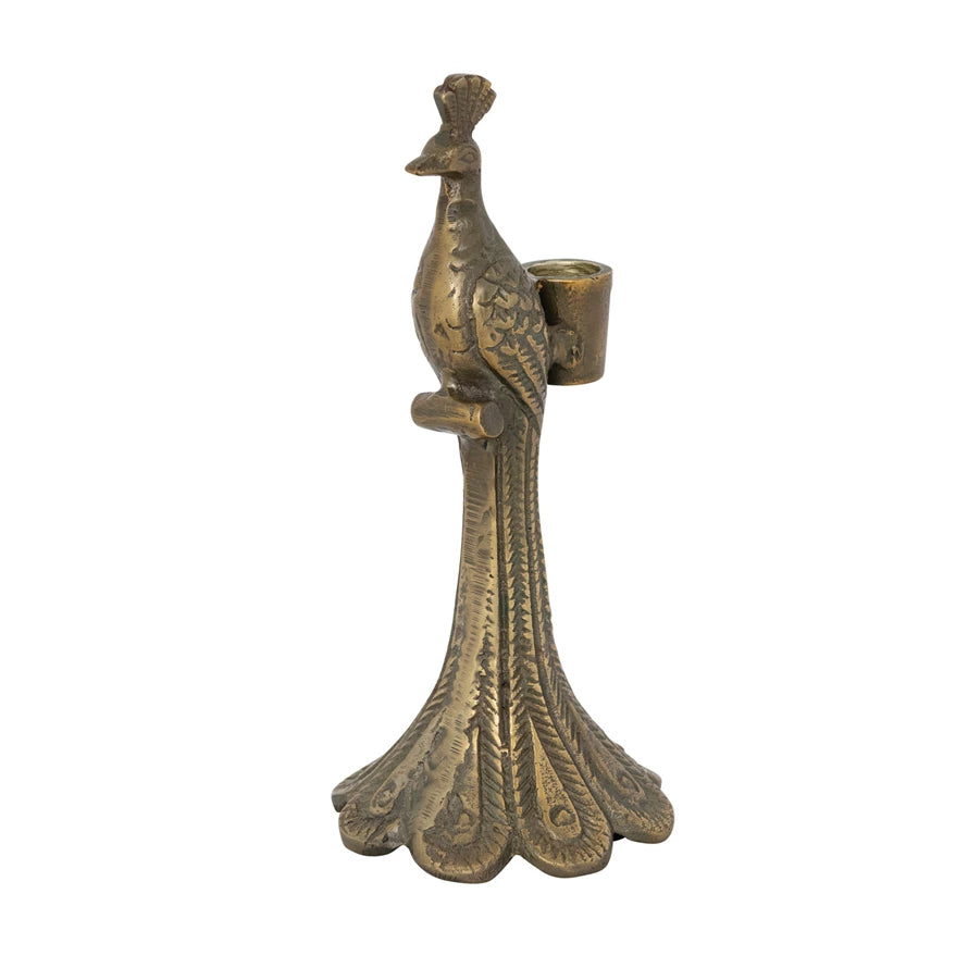 Peacock Taper Candleholder