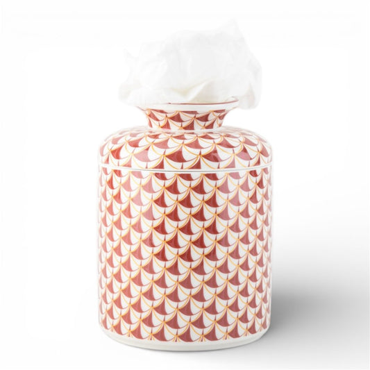 Red Rust Fishnet Tissue Box