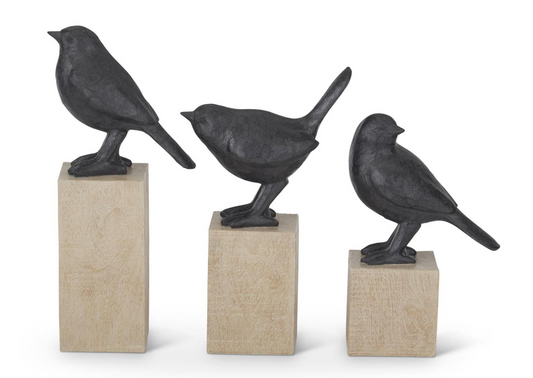 Resin Bird on a Wood Block
