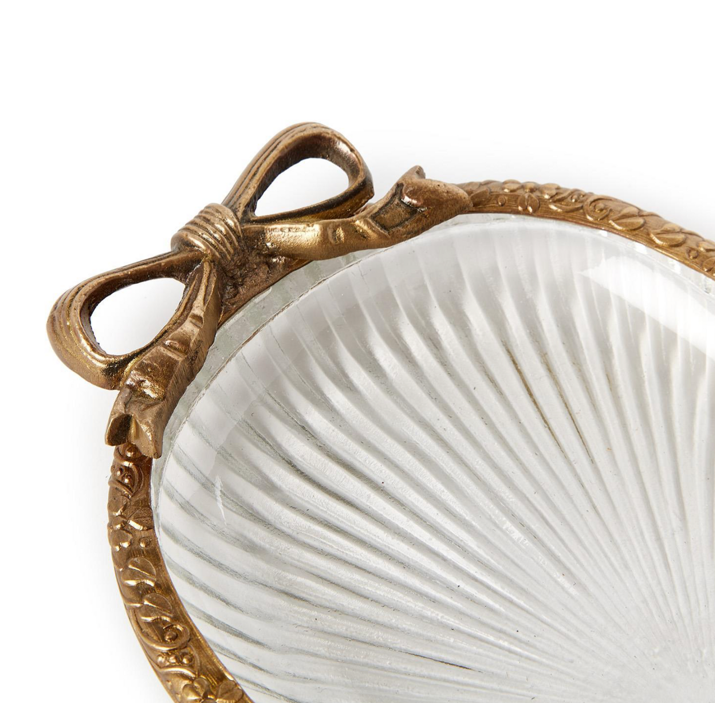 Glass Tray with Bow Accent