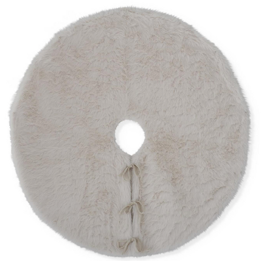 White Vegan Fur Tree Skirt, 50"