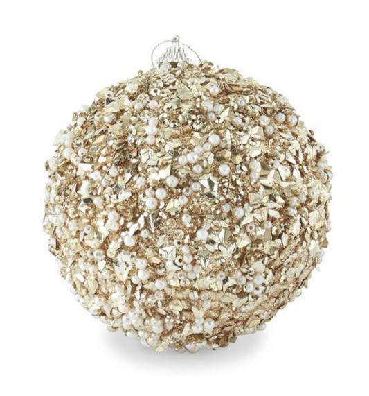 Champagne Sequins & Bead Embellished Ornament