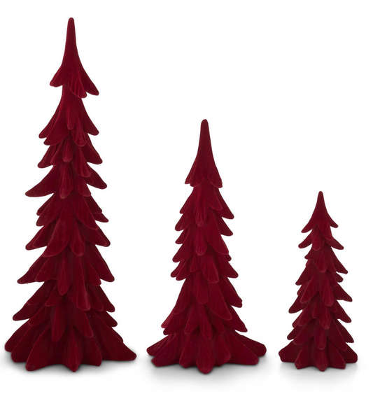 Red Velvet Christmas Trees, S/3