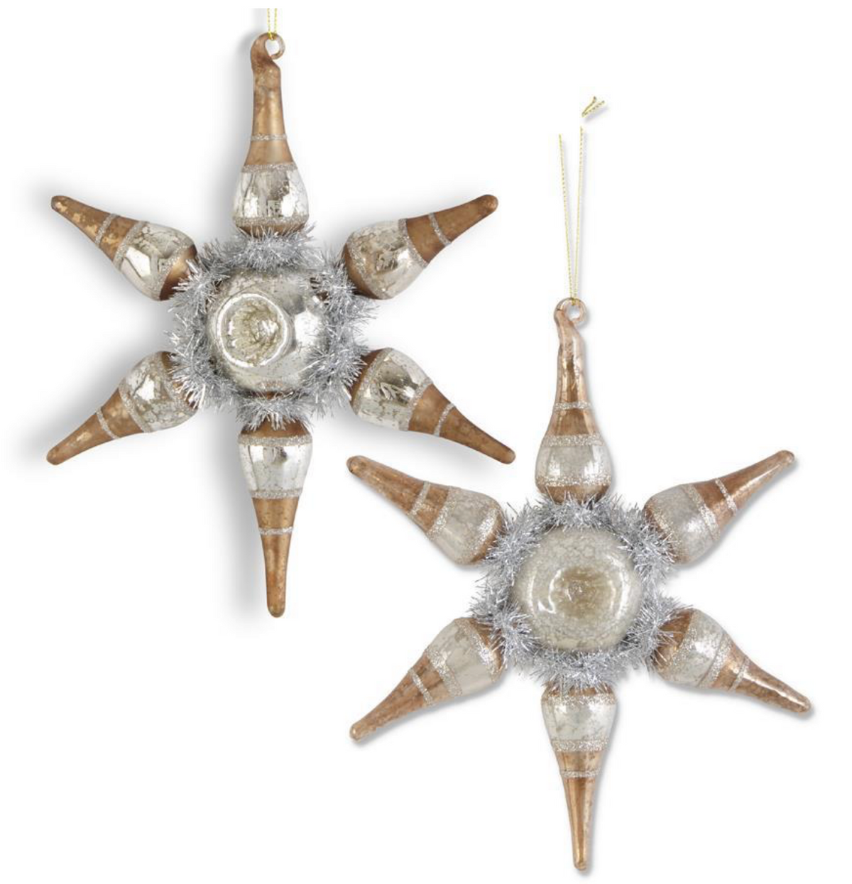 Copper Mercury Glass Star Ornament, 8"
