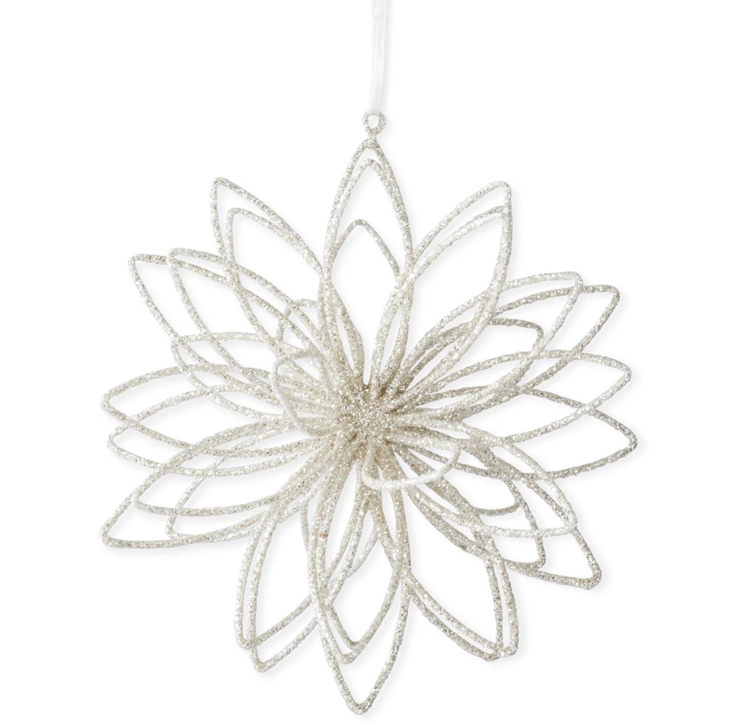 Glittered 3-Dimensional Snowflake Ornament