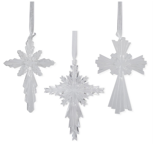 Clear Acrylic Cross Ornament