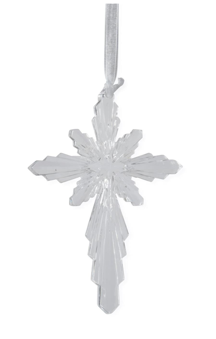 Clear Acrylic Cross Ornament