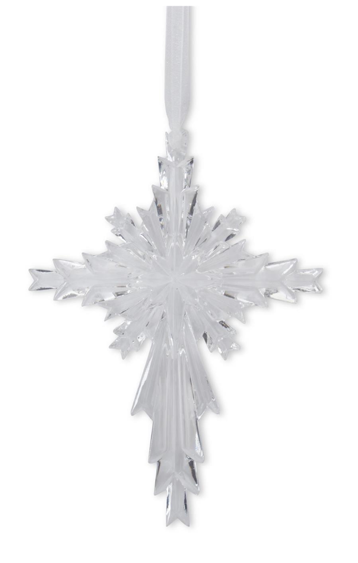 Clear Acrylic Cross Ornament