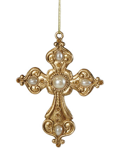 Pewter Cross Ornament, 4.5"