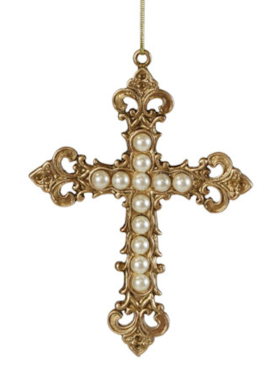 Pewter Cross Ornament, 4.5"