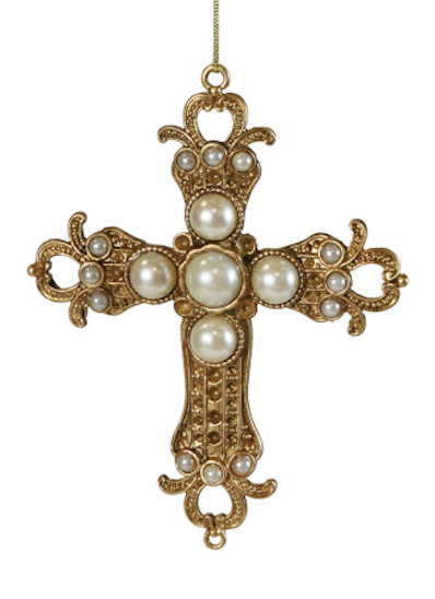 Pewter Cross Ornament, 4.5"