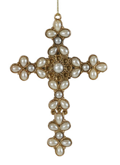 Pewter Cross Ornament, 4.5"